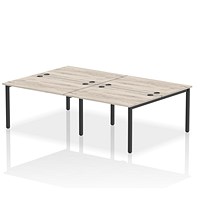 Impulse Bench B2B 4 Person 1200 Black Frame Office Bench Desk Grey Oak