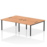 Impulse Bench B2B 4 Person 1200 Black Frame Office Bench Desk Oak