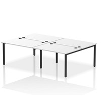Impulse Bench B2B 4 Person 1200 Black Frame Office Bench Desk White