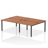 Impulse Bench B2B 4 Person 1200 Black Frame Office Bench Desk Walnut