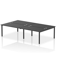 Impulse Bench B2B 4 Person 1400 Black Frame Office Bench Desk Black
