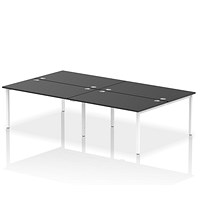 Impulse Bench B2B 4 Person 1400 White Frame Office Bench Desk Black