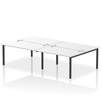 Impulse Bench B2B 4 Person 1400 Black Frame Office Bench Desk White