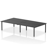 Impulse Bench B2B 4 Person 1600 Black Frame Office Bench Desk Black
