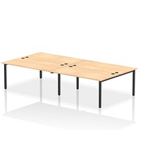 Impulse Bench B2B 4 Person 1600 Black Frame Office Bench Desk Maple