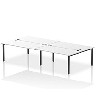 Impulse Bench B2B 4 Person 1600 Black Frame Office Bench Desk White