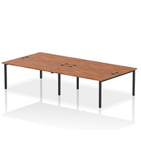 Impulse Bench B2B 4 Person 1600 Black Frame Office Bench Desk Walnut