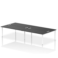 Impulse Bench B2B 4 Person 1800 White Frame Office Bench Desk Black
