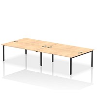 Impulse Bench B2B 4 Person 1800 Black Frame Office Bench Desk Maple