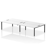 Impulse Bench B2B 4 Person 1800 Black Frame Office Bench Desk White