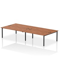 Impulse Bench B2B 4 Person 1800 Black Frame Office Bench Desk Walnut