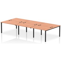 Impulse Bench B2B 6 Person 1200 Black Frame Office Bench Desk Beech