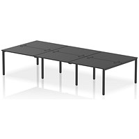 Impulse Bench B2B 6 Person 1200 Black Frame Office Bench Desk Black