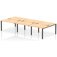 Impulse Bench B2B 6 Person 1200 Black Frame Office Bench Desk Maple Impulse Bench B2B 6 Person 1200 Black Frame Office Bench Desk Maple