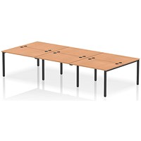 Impulse Bench B2B 6 Person 1200 Black Frame Office Bench Desk Oak