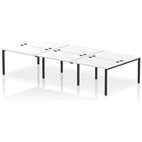 Impulse Bench B2B 6 Person 1200 Black Frame Office Bench Desk White