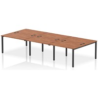 Impulse Bench B2B 6 Person 1200 Black Frame Office Bench Desk Walnut