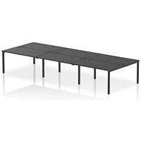 Impulse Bench B2B 6 Person 1400 Black Frame Office Bench Desk Black