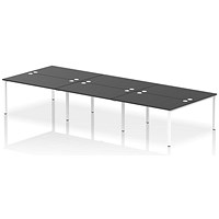 Impulse Bench B2B 6 Person 1400 White Frame Office Bench Desk Black