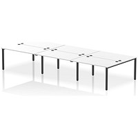Impulse Bench B2B 6 Person 1400 Black Frame Office Bench Desk White