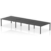 Impulse Bench B2B 6 Person 1600 Black Frame Office Bench Desk Black