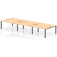 Impulse Bench B2B 6 Person 1600 Black Frame Office Bench Desk Maple
