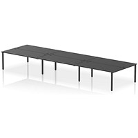 Impulse Bench B2B 6 Person 1800 Black Frame Office Bench Desk Black