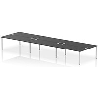 Impulse Bench B2B 6 Person 1800 Silver Frame Office Bench Desk Black
