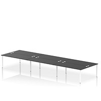 Impulse Bench B2B 6 Person 1800 White Frame Office Bench Desk Black