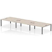 Impulse Bench B2B 6 Person 1800 Black Frame Office Bench Desk Grey Oak