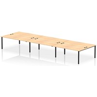 Impulse Bench B2B 6 Person 1800 Black Frame Office Bench Desk Maple
