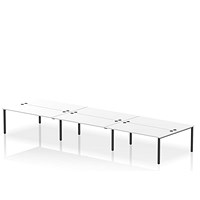 Impulse Bench B2B 6 Person 1800 Black Frame Office Bench Desk White
