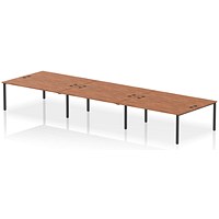 Impulse Bench B2B 6 Person 1800 Black Frame Office Bench Desk Walnut