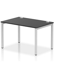Impulse Bench Single Row 1200 Silver Frame Office Bench Desk Black