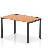 Impulse Bench Single Row 1200 Black Frame Office Bench Desk Oak Impulse Bench Single Row 1200 Black Frame Office Bench Desk Oak