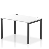 Impulse Bench Single Row 1200 Black Frame Office Bench Desk White