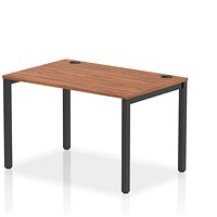 Impulse Bench Single Row 1200 Black Frame Office Bench Desk Walnut