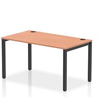 Impulse Bench Single Row 1400 Black Frame Office Bench Desk Beech Impulse Bench Single Row 1400 Black Frame Office Bench Desk Beech
