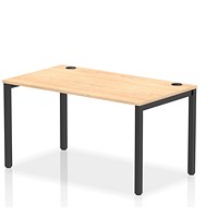 Impulse Bench Single Row 1400 Black Frame Office Bench Desk Maple Impulse Bench Single Row 1400 Black Frame Office Bench Desk Maple