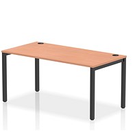 Impulse Bench Single Row 1600 Black Frame Office Bench Desk Beech