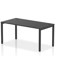 Impulse Bench Single Row 1600 Black Frame Office Bench Desk Black