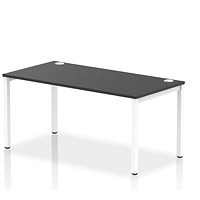 Impulse Bench Single Row 1600 White Frame Office Bench Desk Black