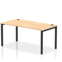 Impulse Bench Single Row 1600 Black Frame Office Bench Desk Maple
