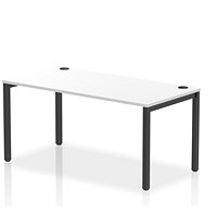 Impulse Bench Single Row 1600 Black Frame Office Bench Desk White