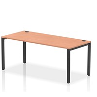 Impulse Bench Single Row 1800 Black Frame Office Bench Desk Beech
