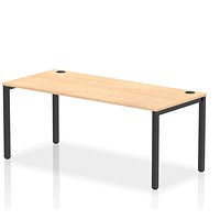 Impulse Bench Single Row 1800 Black Frame Office Bench Desk Maple