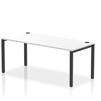 Impulse Bench Single Row 1800 Black Frame Office Bench Desk White