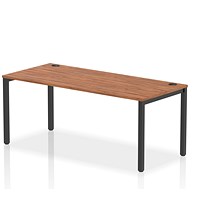 Impulse Bench Single Row 1800 Black Frame Office Bench Desk Walnut