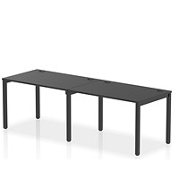 Impulse Bench Single Row 2 Person 1200 Black Frame Office Bench Desk Black