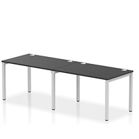 Impulse Bench Single Row 2 Person 1200 Silver Frame Office Bench Desk Black